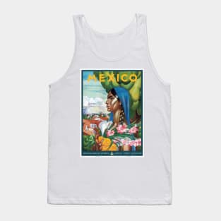 Vintage Travel Poster Mexico Woman Tank Top